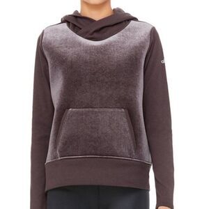 ALO Yoga Lux Velour Scuba hoodie ribbed Medium
